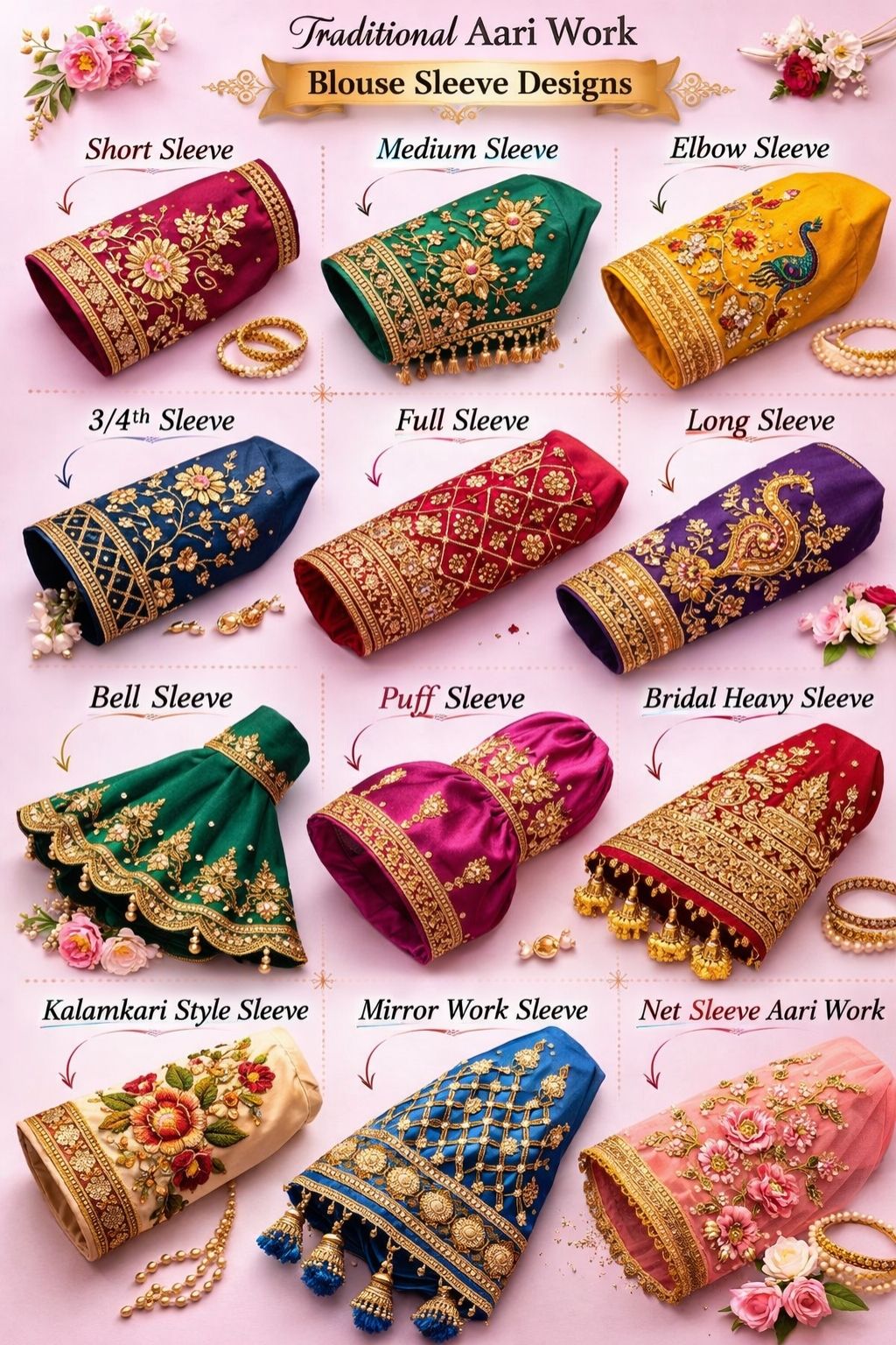 Aari Work Blouse Sleeve Designs Aari Work Blouse Sleeve Designs