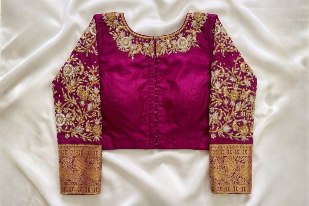 Magenta Aari Work Blouse