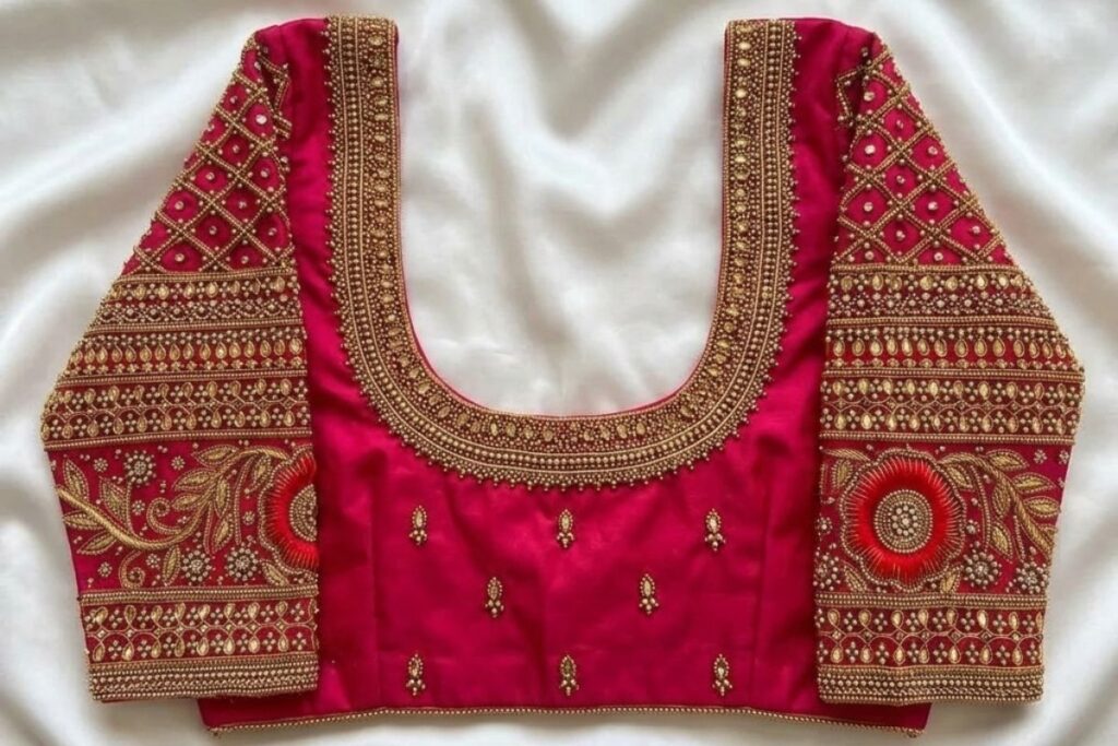 Rani Pink Aari Work Blouse