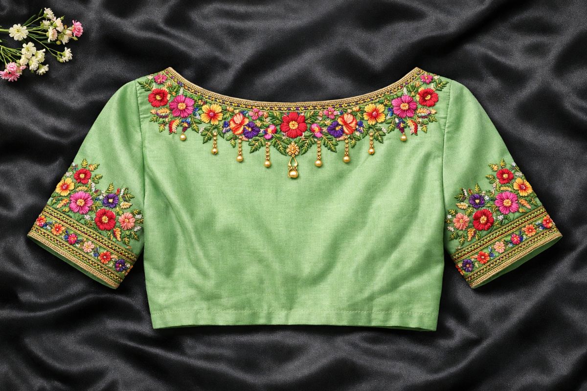 Boat Neck Aari Work Designs