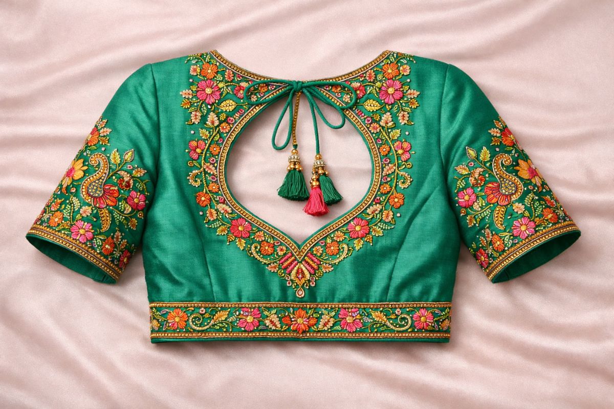 Bridal Saree Aari Work Blouse Designs