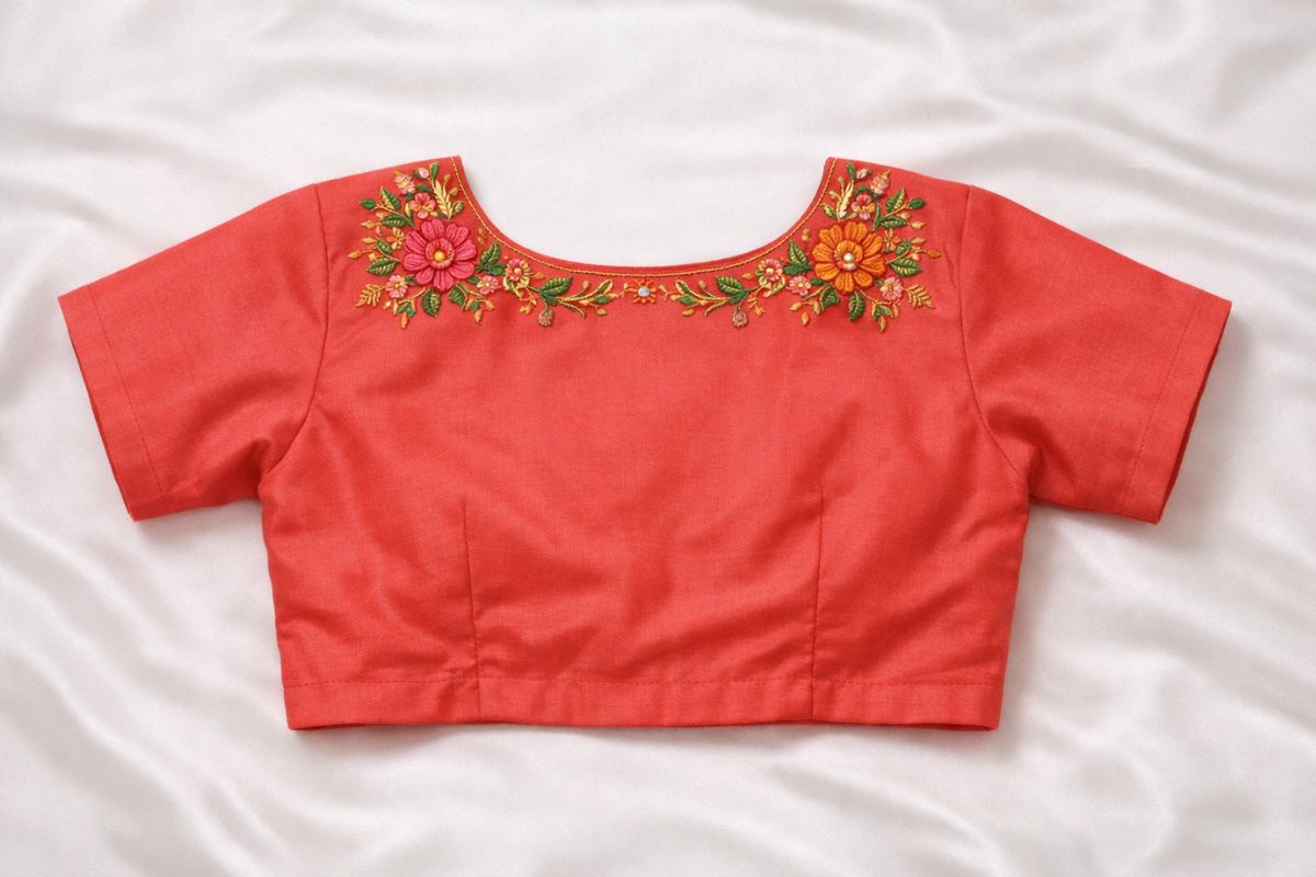 Casual Aari Work Blouse Designs