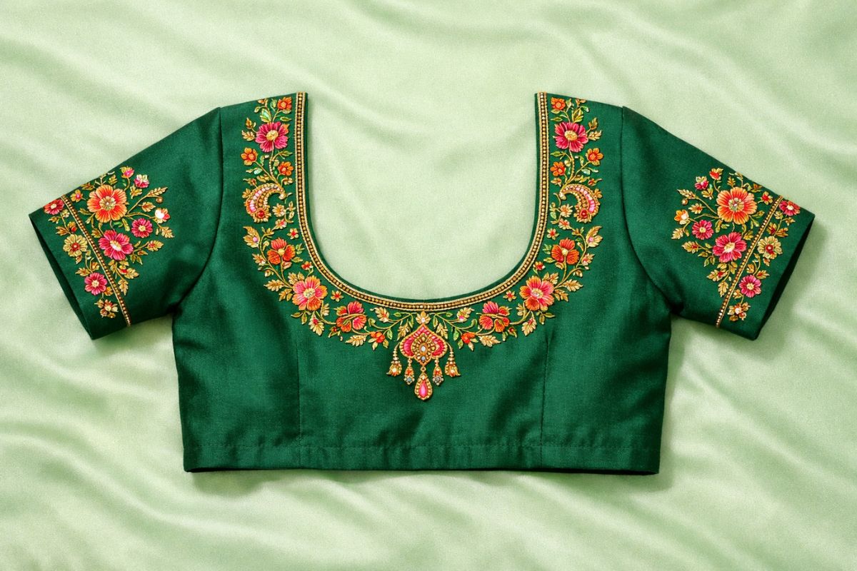 Easy Aari Work Blouse Designs