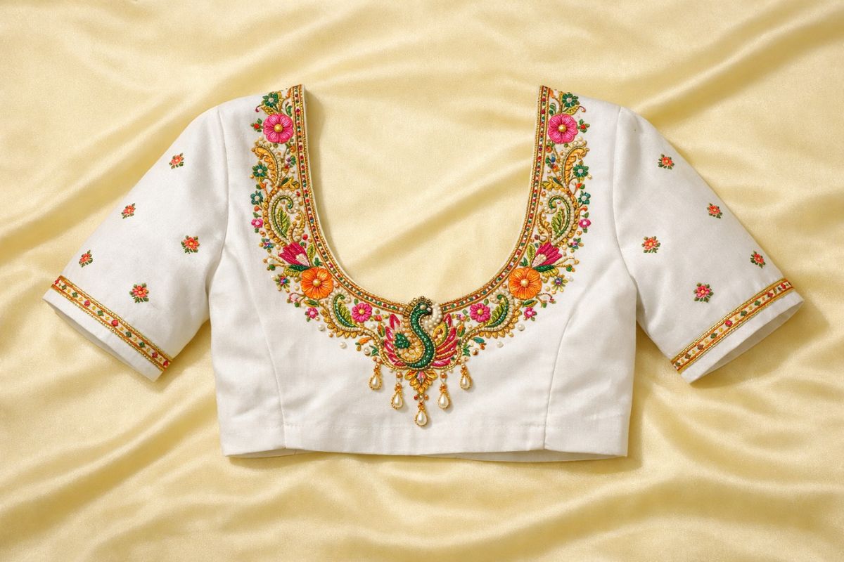 Small Aari Work Blouse Designs