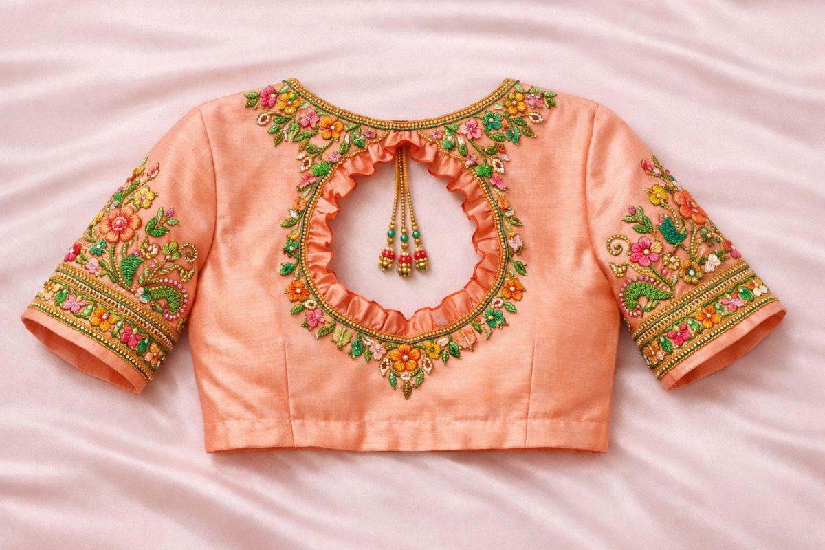 Collar neck blouse design reference