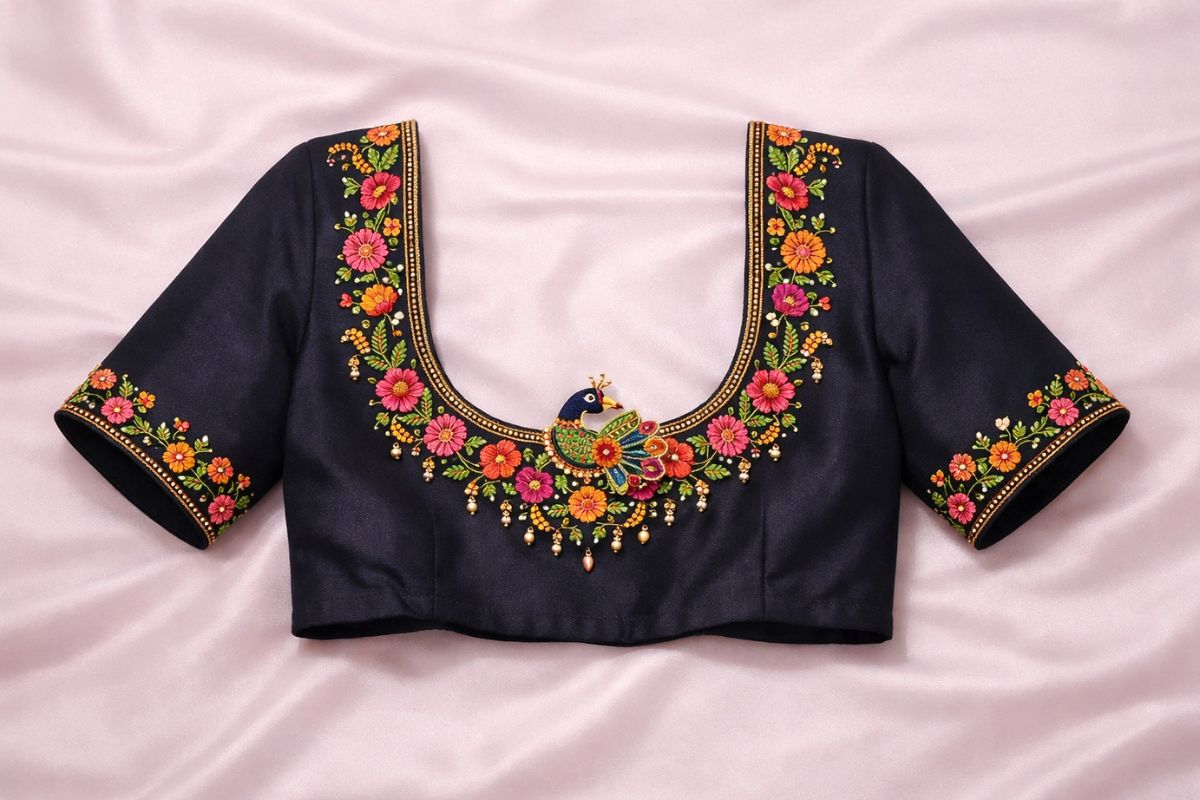 Thread Work Aari Blouse Designs