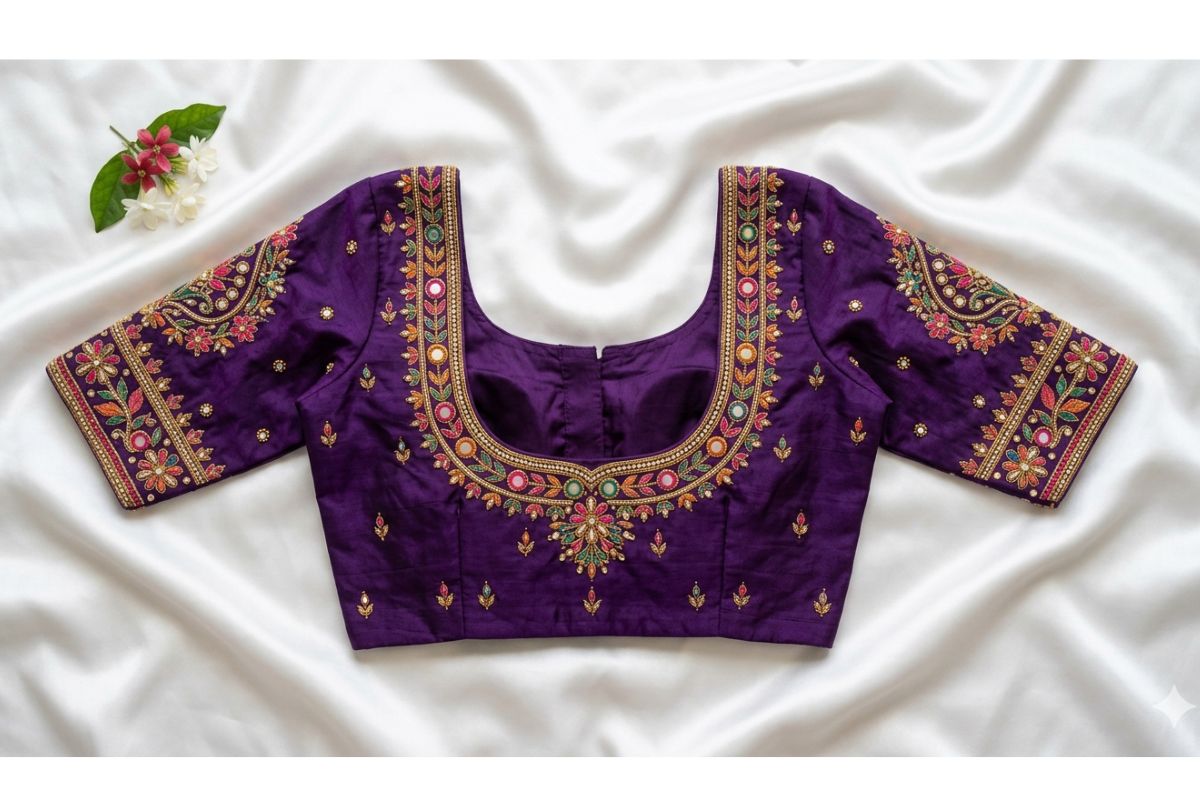 Mirror Work Blouse Designs