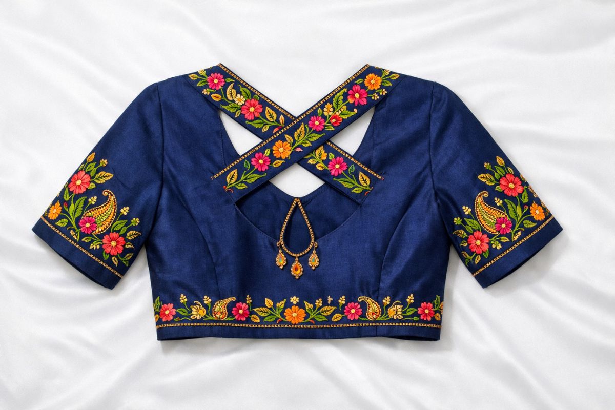 Office Wear Aari Work Blouse Designs