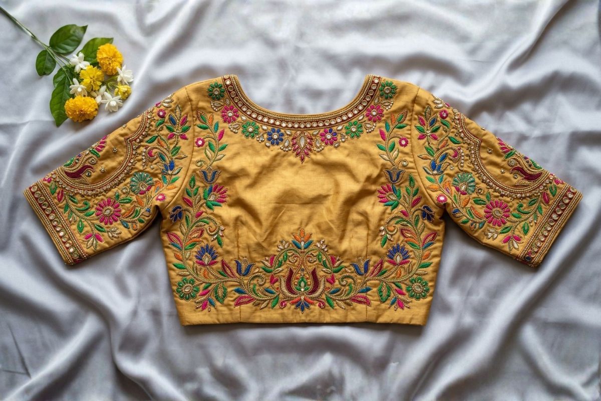 Round Neck Aari Work Designs