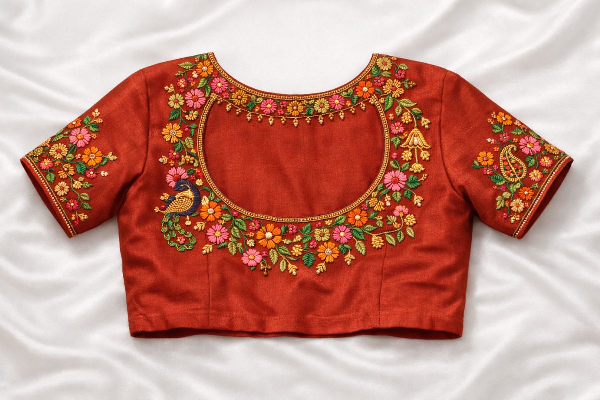 Floral blouse design reference