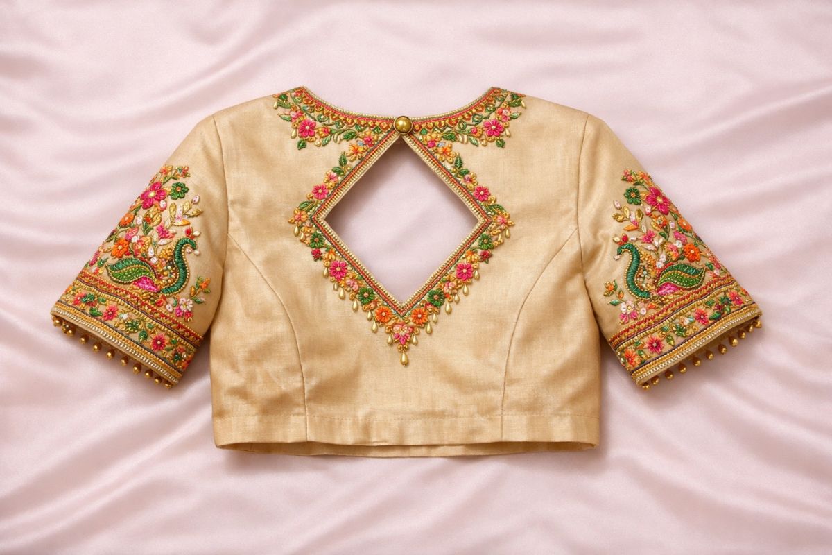 Kanchipuram saree blouse design reference