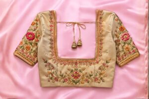 Square Neck Aari Design