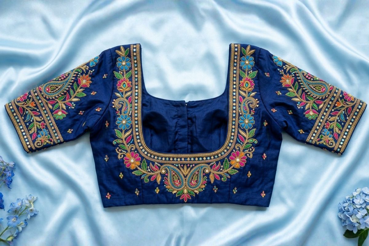 Square Neck Aari Work Designs