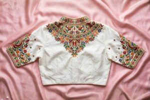 Mirror Work Blouse Designs