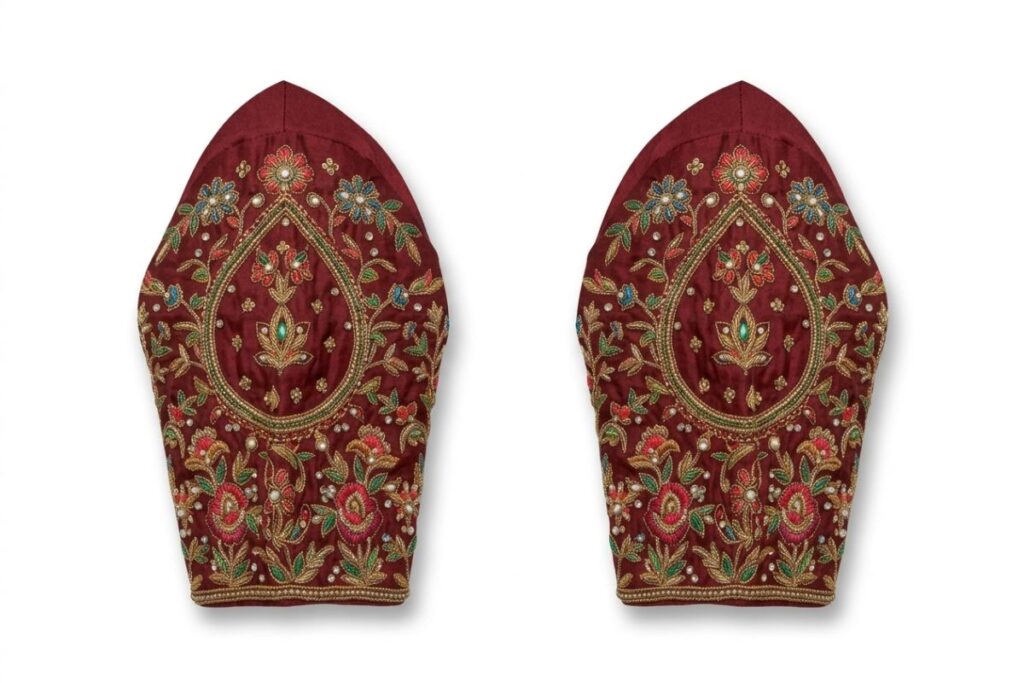 Floral Aari Work Blouse sleeve