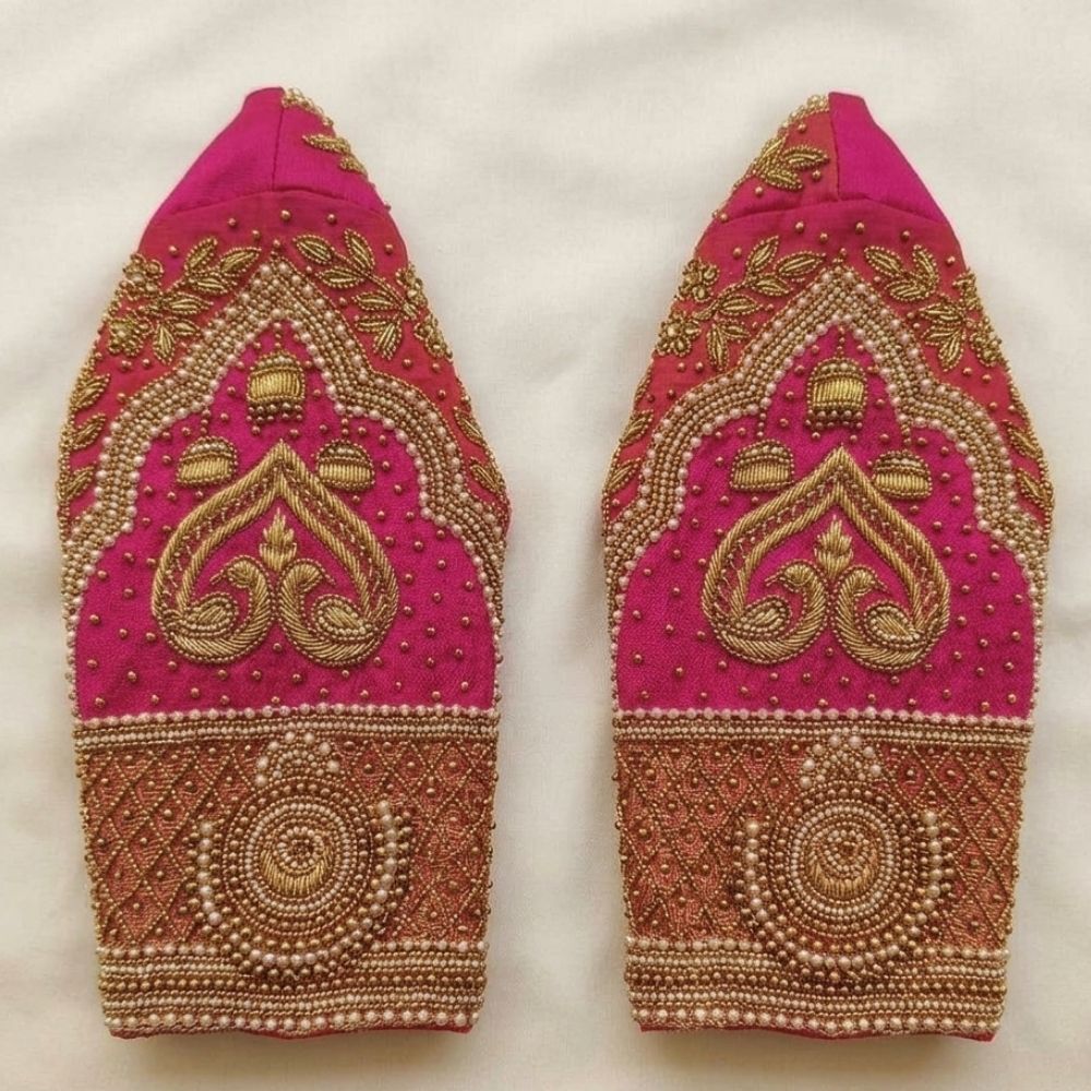 Pink Aari Work Blouse Pink Aari Work Blouse