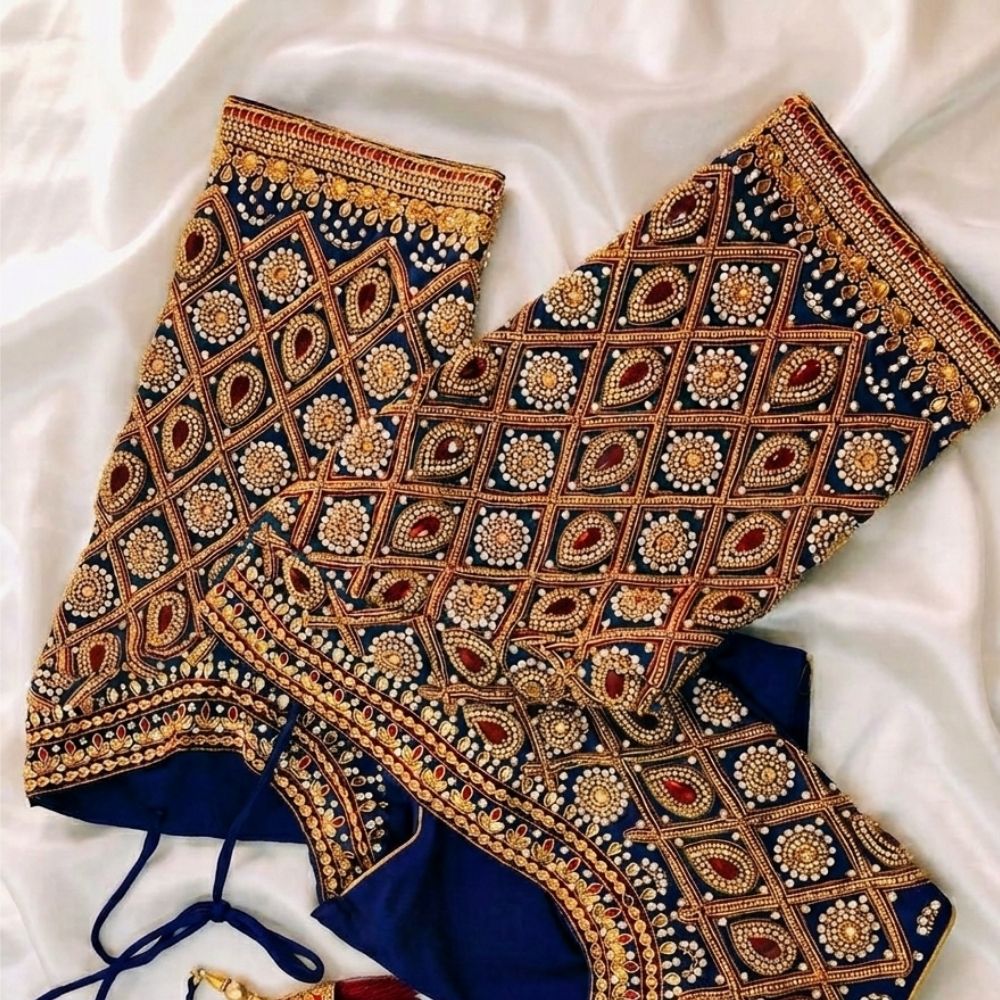 Royal Blue Maggam Work Blouse