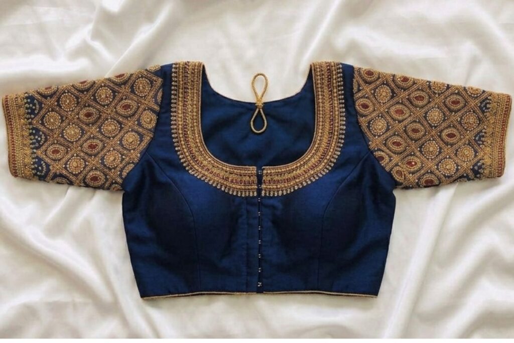Royal Blue Maggam Work Blouse